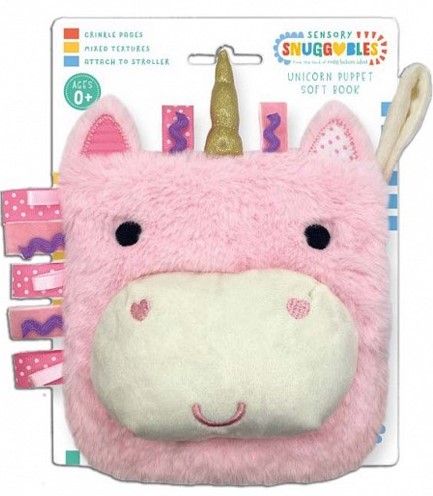 SENSORY SNUGGABLES UNICORN PUPPET SOFT BOOK