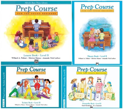 ALFRED'S BASIC PIANO PREP COURSE LEVEL B SET (4 BOOKS) - LESSON B, THEORY B, TECHNIC, NOTESPELLER