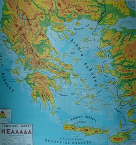 ΧΑΡΤΗΣ ΕΛΛΑΔΑΣ ΓΕΩΦΥΣΙΚΟΣ 150*140 ΠΑΝΟΔΕΤΟΣ
