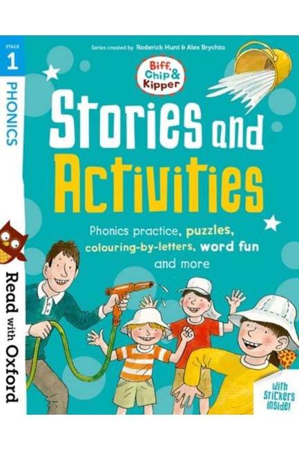 READ WITH OXFORD 1-STORIES AND ACTIVITIES : PHONICS PRACTICE PUZZLES, COLOURING-BY-LETTERS, WORD FUN