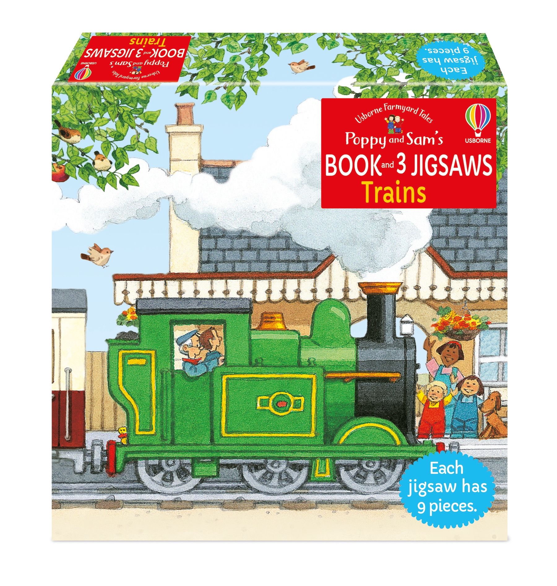 POPPY AND SAM'S BOOK AND 3 JIGSAWS-TRAINS