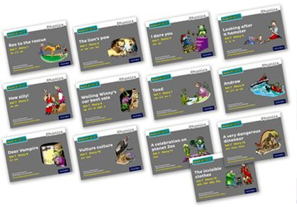 READ WRITE INC - PHONICS SET 7 GREY STORY BOOKS - COLOUR PACK OF 13