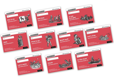 READ WRITE INC - PHONICS RED DITTY BOOKS - BLACK AND WHITE PACK OF 10