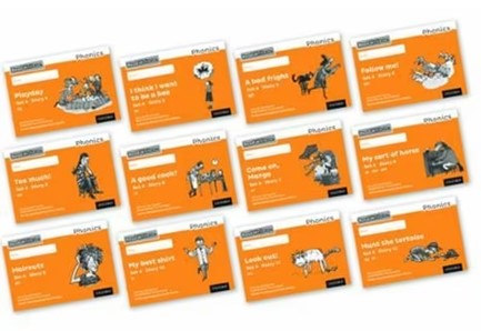 READ WRITE INC - PHONICS SET 4 ORANGE STORY BOOKS - BLACK AND WHITE PACK OF 12