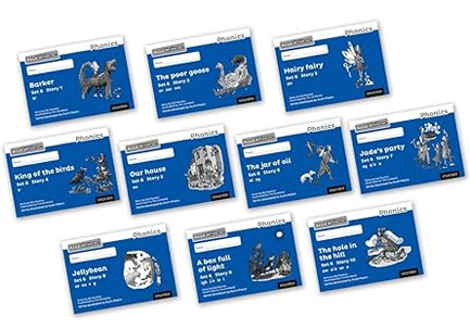 READ WRITE INC - PHONICS SET 6 BLUE STORY BOOKS - BLACK AND WHITE PACK OF 10