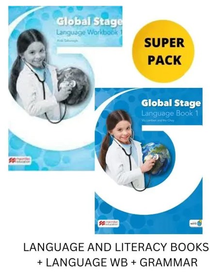 GLOBAL STAGE 1 SUPER PACK (LANGUAGE AND LITERACY BOOKS + LANGUAGE WB + GRAMMAR)