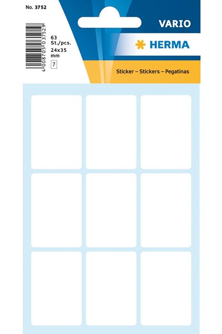ΕΤΙΚΕΤΕΣ 24*35ΜΜ 10Φ.ΛΕΥΚΕΣ ΗΕRΜΑ 3752