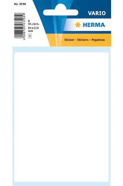 ΕΤΙΚΕΤΕΣ 81*110ΜΜ 10Φ.ΛΕΥΚΕΣ ΗΕRΜΑ 3759