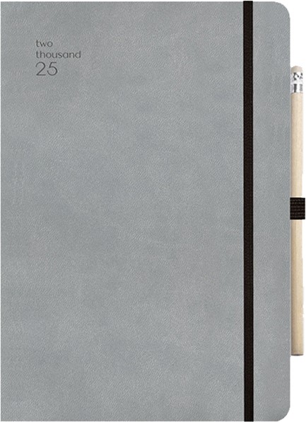 ΗΜΕΡΟΛΟΓΙΟ ADBOOK 25 HANDY GREY 09*13 ΗΜΕΡΗΣΙΑ ΑΤΖΕΝΤΑ ΟΡΘΙΑ  SOFT ΜΕ ΛΑΣΤΙΧΟ ΚΑΙ ΜΟΛΥΒΙ