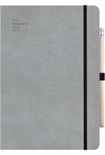 ΗΜΕΡΟΛΟΓΙΟ ADBOOK 25 HANDY GREY 12*17 ΗΜΕΡΗΣΙΟ SOFT ΜΕ ΛΑΣΤΙΧΟ ΚΑΙ ΜΟΛΥΒΙ