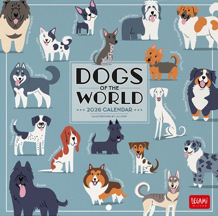 ΗΜΕΡΟΛΟΓΙΟ LEGAMI 26 UNCOATED DOGS OF THE WORLD 18*18 ΤΟΙΧΟΥ CAL260125
