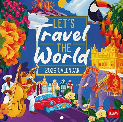 ΗΜΕΡΟΛΟΓΙΟ LEGAMI 26 UNCOATED LET'S TRAVEL THE WORLD 18*18 ΤΟΙΧΟΥ CAL260138