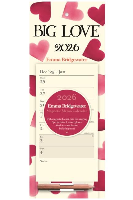 ΗΜΕΡΟΛΟΓΙΟ CAROUSEL 26 BIG LOVE 11*29 ΤΟΙΧΟΥ ΜΑΓΝΗΤΙΚΟ ΜΕ ΜΟΛΥΒΙ