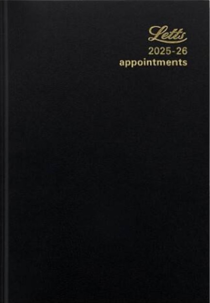 ΗΜΕΡΟΛΟΓΙΟ LETTS 25-26 ΑΚΑΔΗΜΑΙΚΟ STANDARD BLACK 15*21 ΗΜΕΡΗΣΙΟ A5 APPOINTMENTS