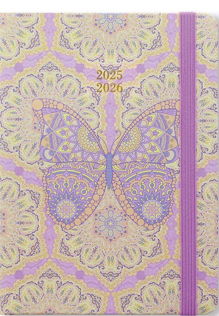 ΗΜΕΡΟΛΟΓΙΟ LETTS 25-26 ΑΚΑΔΗΜΑΙΚΟ PAISLEY BUTTERFLY 12*17 ΗΜΕΡΗΣΙΟ A6 ΜΕ ΛΑΣΤΙΧΟ