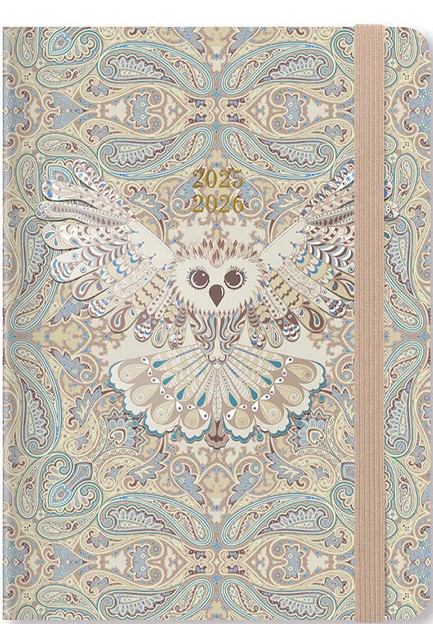 ΗΜΕΡΟΛΟΓΙΟ LETTS 25-26 ΑΚΑΔΗΜΑΙΚΟ PAISLEY OWL 12*17 ΗΜΕΡΗΣΙΟ A6 ΜΕ ΛΑΣΤΙΧΟ