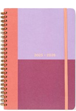 ΗΜΕΡΟΛΟΓΙΟ LETTS 25-26 ΑΚΑΔΗΜΑΙΚΟ SPIRAL COLOUR BLOCK RASBERRY 15*21 ΗΜΕΡΗΣΙΟ A5 ΜΕ ΛΑΣΤΙΧΟ