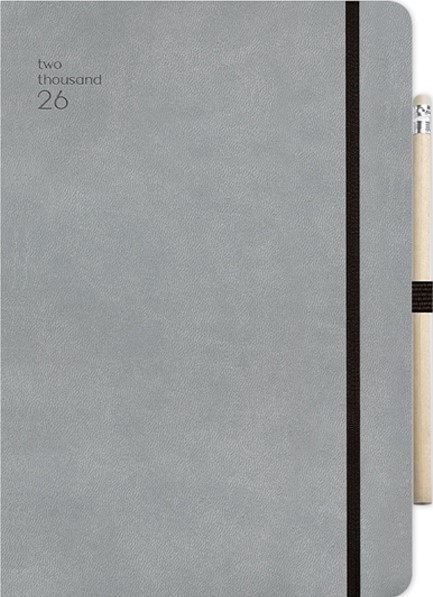 ΗΜΕΡΟΛΟΓΙΟ ADBOOK 26 HANDY GREY 09*13 ΗΜΕΡΗΣΙΑ ΑΤΖΕΝΤΑ ΟΡΘΙΑ  SOFT ΜΕ ΛΑΣΤΙΧΟ ΚΑΙ ΜΟΛΥΒΙ