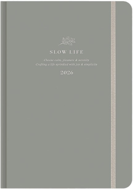 ΗΜΕΡΟΛΟΓΙΟ ADBOOK 26 SLOW LIFE-GREY 17*25 ΕΒΔΟΜΑΔΙΑΙO ΜΕ ΛΑΣΤΙΧΟ