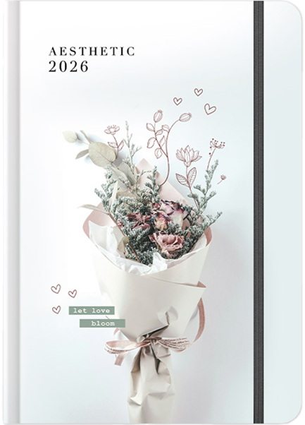 ΗΜΕΡΟΛΟΓΙΟ ADBOOK 26 AESTHETIC ΑΝΘΟΔΕΣΜΗ 17*25 ΕΒΔΟΜΑΔΙΑΙΟ ΜΕ ΛΑΣΤΙΧΟ