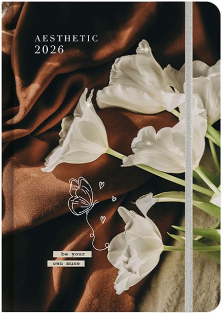 ΗΜΕΡΟΛΟΓΙΟ ADBOOK 26 AESTHETIC ΠΕΤΑΛΟΥΔΑ 17*25 ΕΒΔΟΜΑΔΙΑΙΟ ΜΕ ΛΑΣΤΙΧΟ