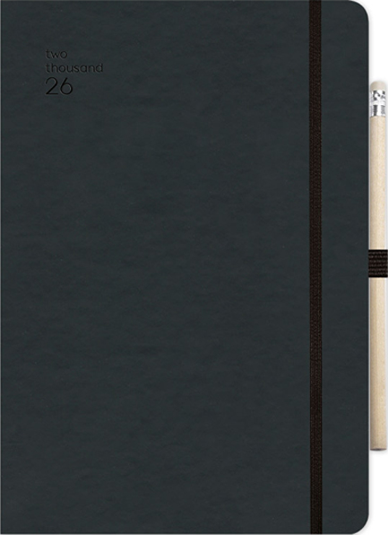 ΗΜΕΡΟΛΟΓΙΟ ADBOOK 26 HANDY BLACK 17*25 ΕΒΔΟΜΑΔΙΑΙΟ SOFT ΜΕ ΛΑΣΤΙΧΟ ΚΑΙ ΜΟΛΥΒΙ