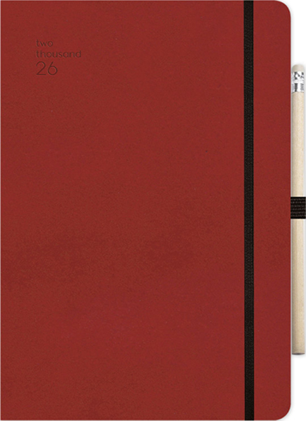 ΗΜΕΡΟΛΟΓΙΟ ADBOOK 26 HANDY RED 12*17 ΗΜΕΡΗΣΙΟ SOFT ΜΕ ΛΑΣΤΙΧΟ ΚΑΙ ΜΟΛΥΒΙ