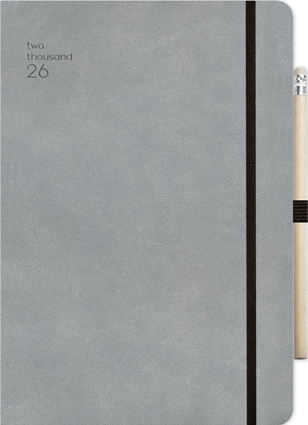 ΗΜΕΡΟΛΟΓΙΟ ADBOOK 26 HANDY GREY 14*21 ΗΜΕΡΗΣΙΟ SOFT ΜΕ ΛΑΣΤΙΧΟ ΚΑΙ ΜΟΛΥΒΙ