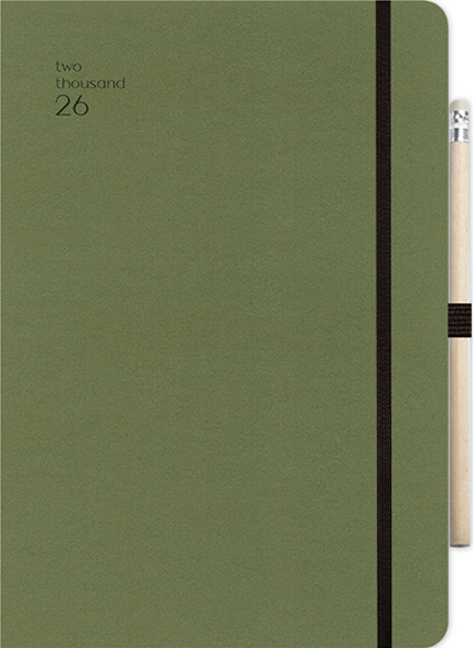 ΗΜΕΡΟΛΟΓΙΟ ADBOOK 26 HANDY CHAKI 14*21 ΗΜΕΡΗΣΙΟ SOFT ΜΕ ΛΑΣΤΙΧΟ ΚΑΙ ΜΟΛΥΒΙ