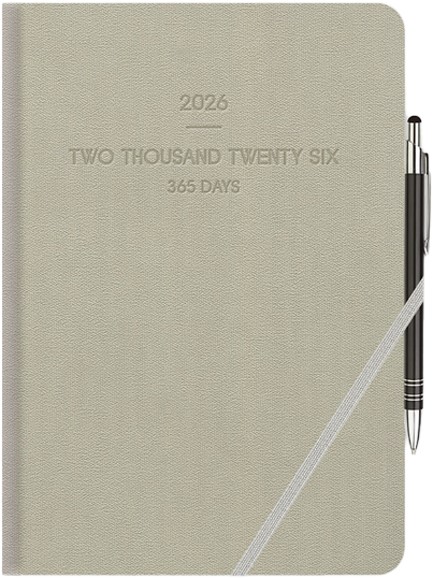 ΗΜΕΡΟΛΟΓΙΟ ADBOOK 26 LIEVE BEIGE 14*21 ΗΜΕΡΗΣΙΟ ΜΕ ΓΩΝΙΑΚΟ ΛΑΣΤΙΧΟ