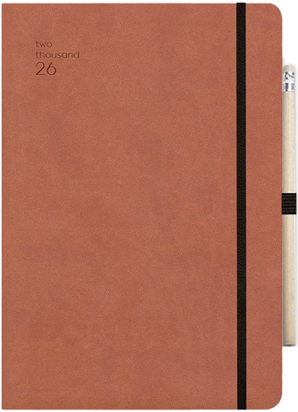 ΗΜΕΡΟΛΟΓΙΟ ADBOOK 26 HANDY TAN 17*25 ΗΜΕΡΗΣΙΟ SOFT ΜΕ ΛΑΣΤΙΧΟ ΚΑΙ ΜΟΛΥΒΙ