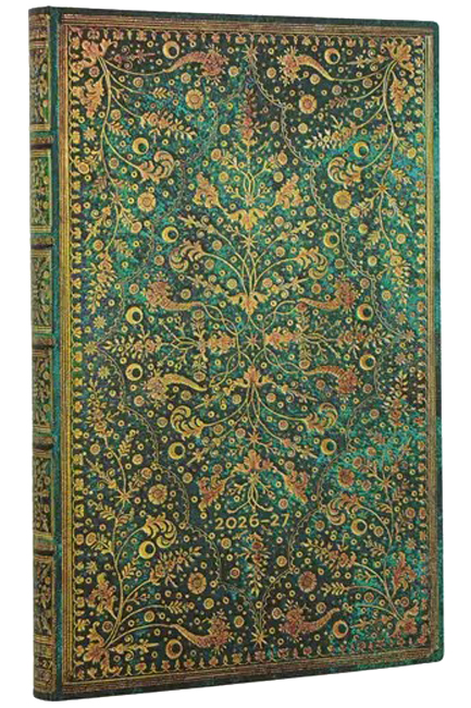ΗΜΕΡΟΛΟΓΙΟ PAPERBLANKS 26-27 ΑΚΑΔΗΜΑΙΚΟ FLEXIS EMERALD FLOWER 13*21 ΕΒΔΟΜΑΔΙΑΙΟ MAXI