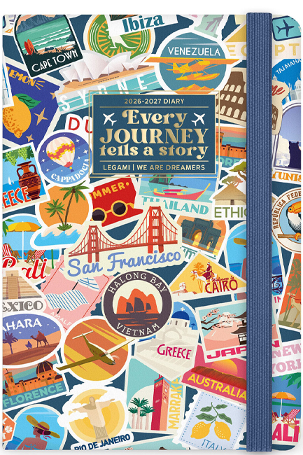 ΗΜΕΡΟΛΟΓΙΟ LEGAMI 26-27 ΑΚΑΔΗΜΑΙΚΟ PHOTO TRAVEL STICKERS 12*18 ΕΒΔΟΜΑΔΙΑΙΟ AG2716060 MEDIUM ΜΕ NOTEBOOK