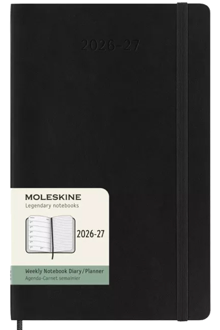 ΗΜΕΡ.MOLESKINE 26-27 ΑΚΑΔΗΜΑΙΚΟ SOFT BLACK 13*21 ΕΒΔΟΜΑΔΙΑΙΟ LARGE