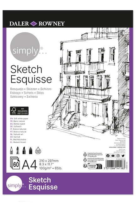 ΜΠΛΟΚ ΣΚΙΤΣΟΥ DALER ROWNEY Α4 100γρ.60φ.SIMPLY PAD