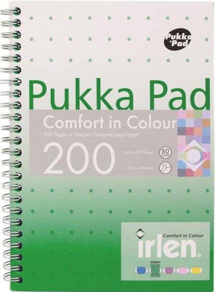 ΤΕΤΡΑΔΙΟ ΣΠΙΡΑΛ 17*25 100Φ.PUKKA IRLEN GREEN