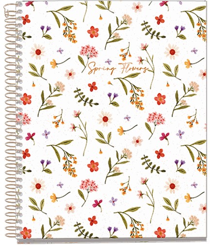 ΤΕΤΡΑΔΙΟ FANCY ΣΠΙΡΑΛ 15*21cm.ΡΙΓΕ 100Φ.MIQUELRIUS SPRING FLOWERS CREAM A5 MR46939