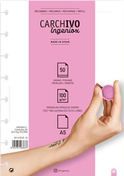 ΑΝΤΑΛΛΑΚΤΙΚΑ ΦΥΛΛΑ ΚΡΙΚ 15*21 ΑΡΙΓΩΤΑ 50Φ.CARCHIVO INGENIOX