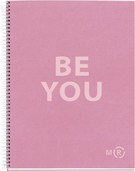 ΤΕΤΡΑΔΙΟ FANCY ΣΠΙΡΑΛ 21*30cm.ΡΙΓΕ 80Φ.MIQUELRIUS ECO PINK BE YOU A4 MR46891