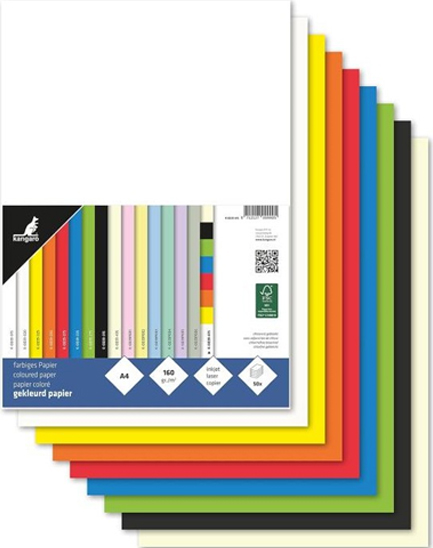 ΧΑΡΤΙ ΦΩΤΟΑΝΤΙΓΡΑΦΙΚΟ Α4 160ГР.5 ΧΡΩΜ*10φ.KANGARO