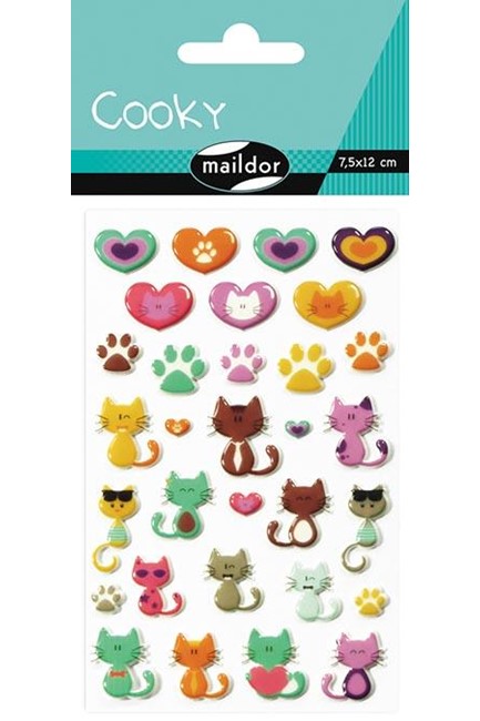 STICKERS COOKY 7,5*12CM. ΓΑΤΟΥΛΕΣ