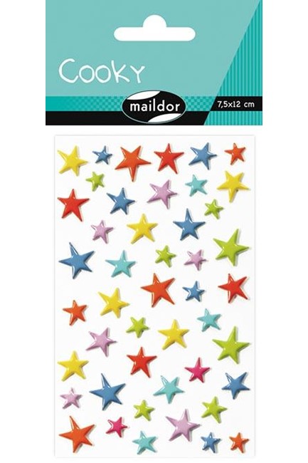 STICKERS COOKY 7,5*12CM.ΑΣΤΕΡΙΑ ΠΟΛΥΧΡΩΜΑ