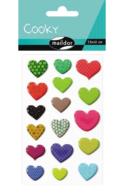 STICKERS COOKY 7,5*12CM.ΚΑΡΔΙΕΣ