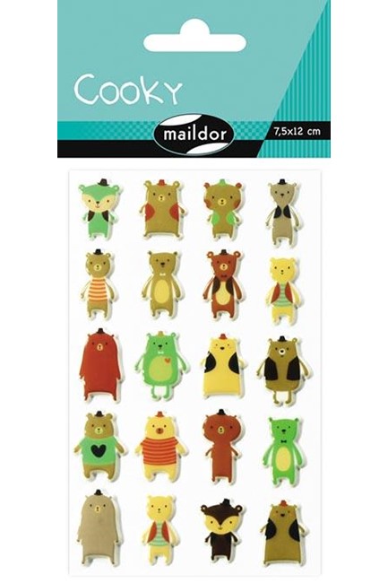 STICKERS COOKY 7,5*12CM.ΑΡΚΟΥΔΑΚΙΑ