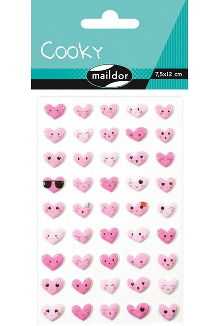 STICKERS COOKY 7,5*12CM.ΚΑΡΔΙΕΣ
