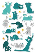 STICKERS PUFFY 10,5*16ΕΚ.ΓΑΤΟΥΛΕΣ 1 ΦΥΛΛΟ