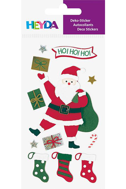 STICKERS HEYDA XMAS 3D ΑΓΙΟΣ ΒΑΣΙΛΗΣ ΜΕ ΚΑΛΤΣΕΣ ΚΑΙ ΔΩΡΑ