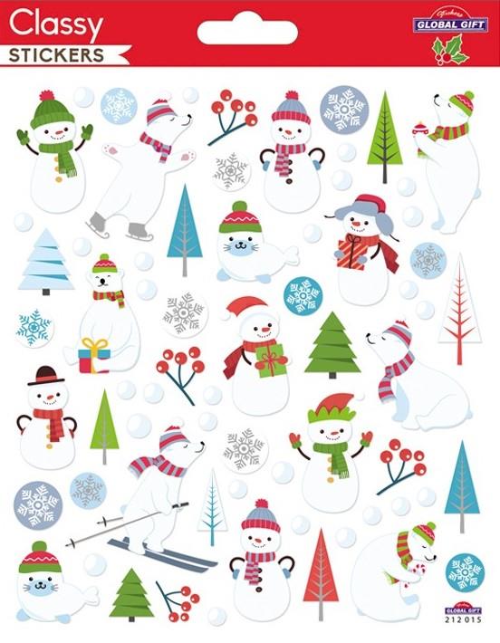STICKERS XMAS CLASSY 15*17cm.212015 ΧΙΟΝΑΝΘΡΩΠΟΙ