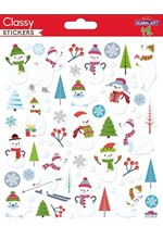 STICKERS XMAS CLASSY 15*17cm.212015 ΧΙΟΝΑΝΘΡΩΠΟΙ