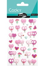 STICKERS COOKY 7,5*12CM.ΚΑΡΔΙΕΣ